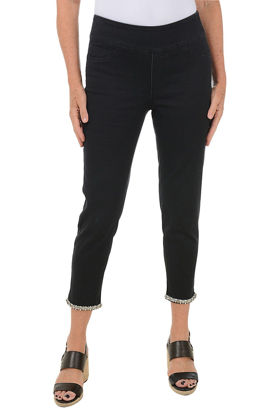 Black shops denim capri