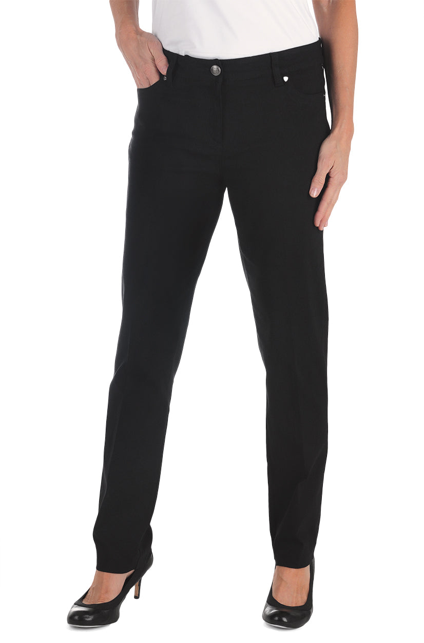 Who What Wear Stretch Black Pants Rayon Nylon Spandex Blend Zip Back Size  26 