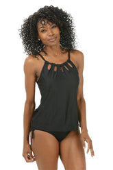 Solid Cutout Tankini Top