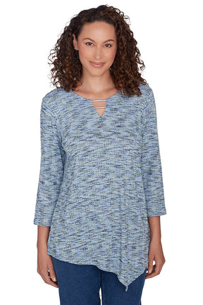 Paisley Patch Space Dye Asymmetrical Top