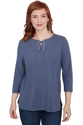 Casual Luxe Grommet Laced Top