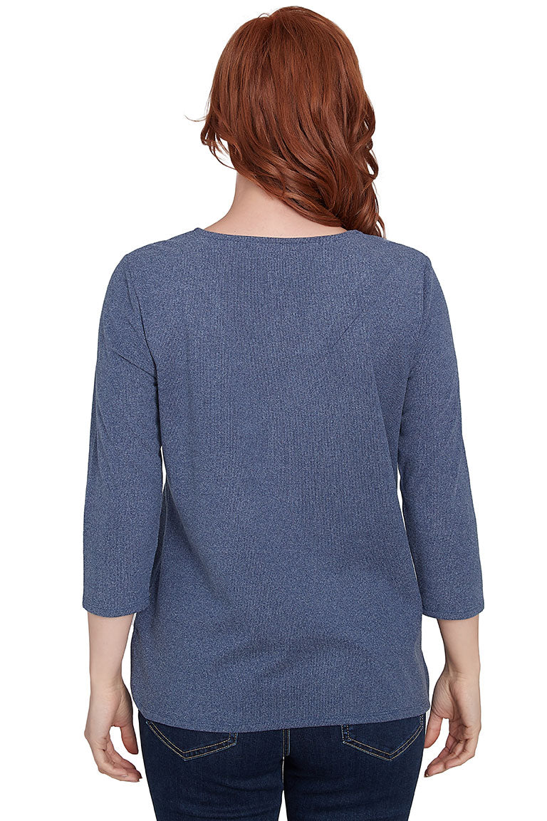 Petite Casual Luxe Grommet Laced Top