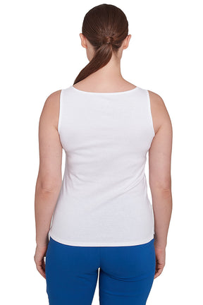 Solid Rib Knit Sleeveless Tank