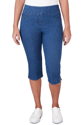 Pull-On Stretch Denim Clamdigger Pant