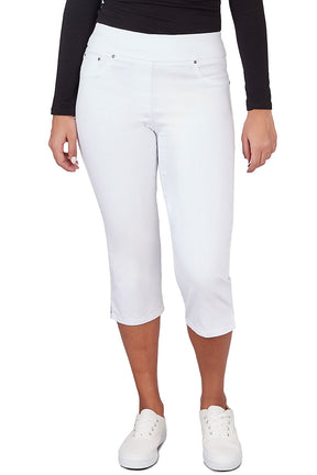 Pull-On Stretch Denim Capri Pant