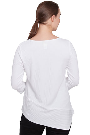 Resort Ready Asymmetrical Rib Knit Top