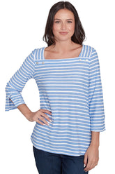 Resort Ready Striped Square Neck Top