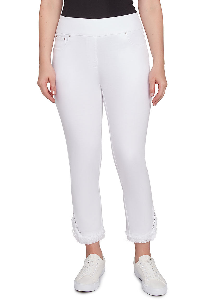 White Monochrome Moment Denim Ankle Pant