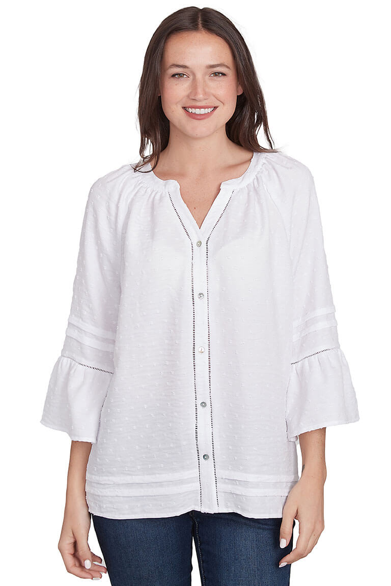 Petite Bella Vista Dobby Fabric Shirt