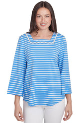 Bella Vista Striped Square Neck Top