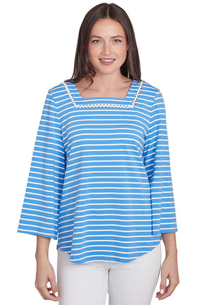 Bella Vista Striped Square Neck Top