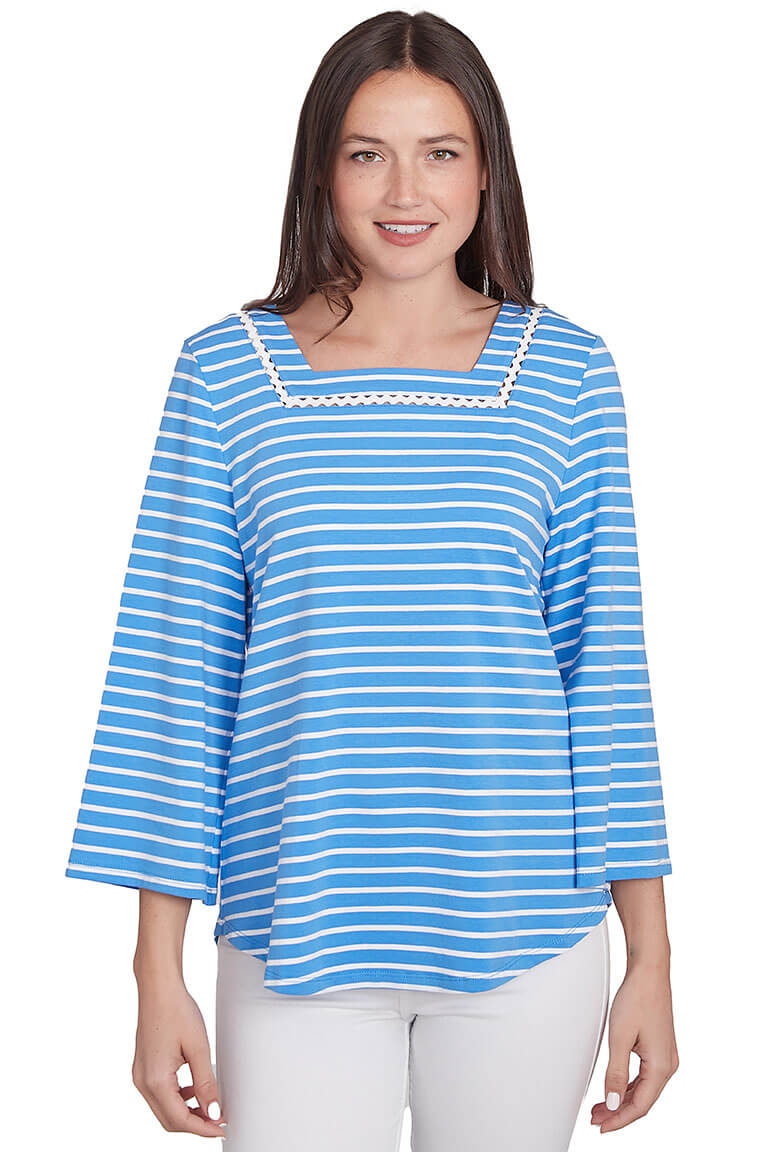 Bella Vista Striped Square Neck Top