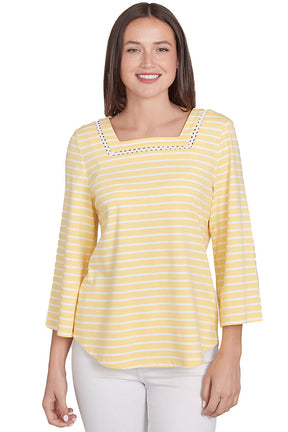 Bella Vista Striped Square Neck Top