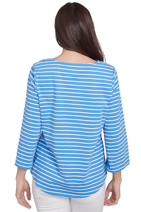 Petite Bella Vista Striped Square Neck Top