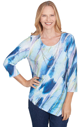 Diagonal Brushstroke Asymmetrical Necklace Top