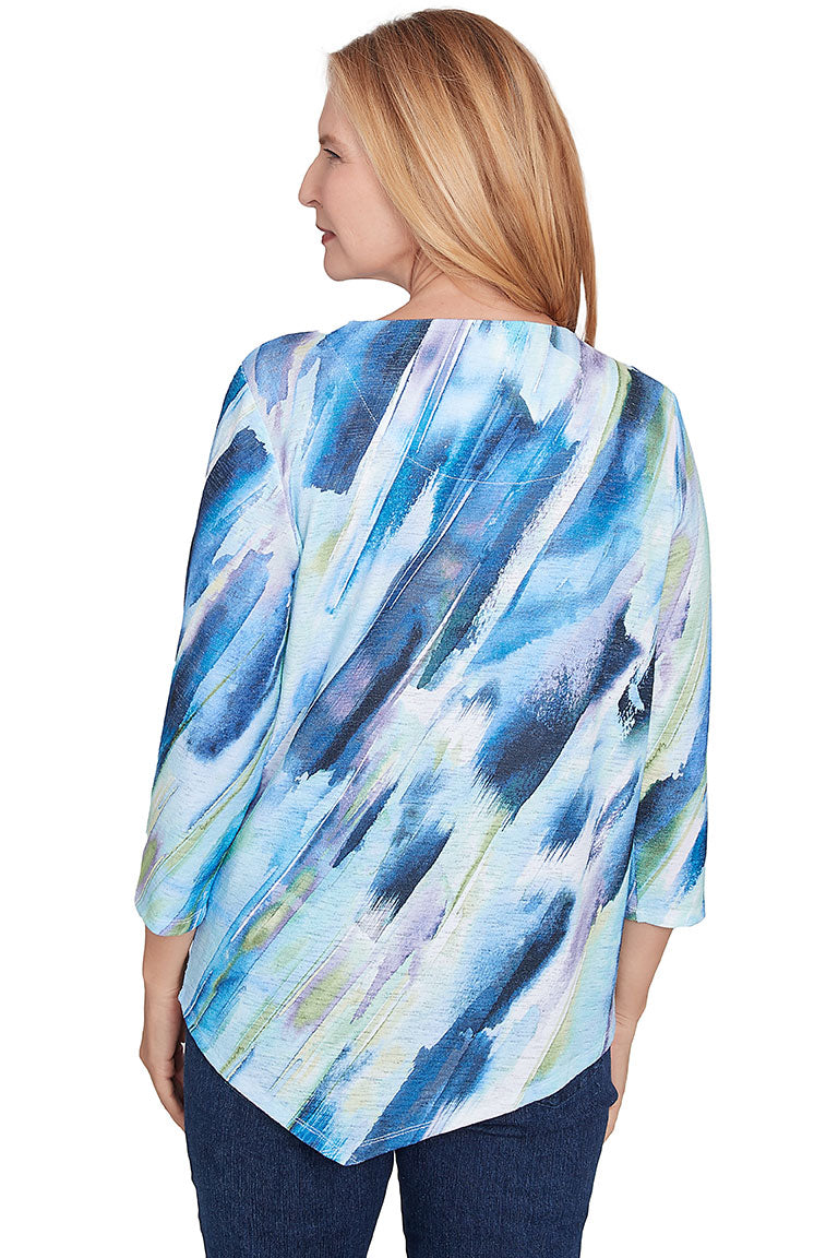 Diagonal Brushstroke Asymmetrical Necklace Top