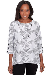 Wild At Heart Geometric Necklace Blouse