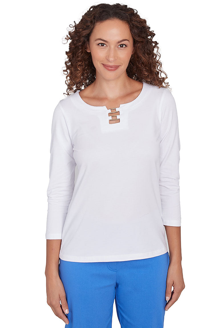 Spring Forward Square Ring Neck Top