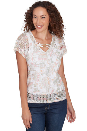 Spring Forward Eyelet Layered Top