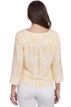 Petite Marigold Making Waves Hibiscus Gauze Shirt