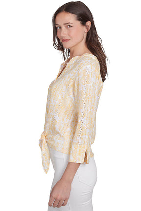 Petite Marigold Making Waves Hibiscus Gauze Shirt