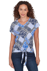 Making Waves Tie-Front Crinkle Top