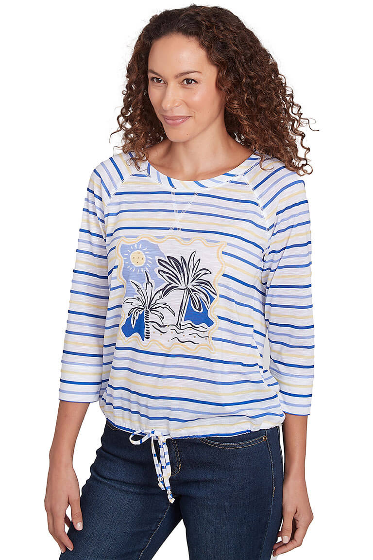 Petite Making Waves Beach Striped Top