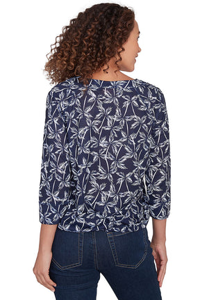 Making Waves Palm Trees Grommet Top