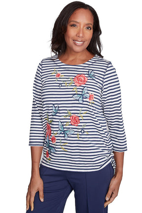 Petite Free Spirit Striped Rose Top