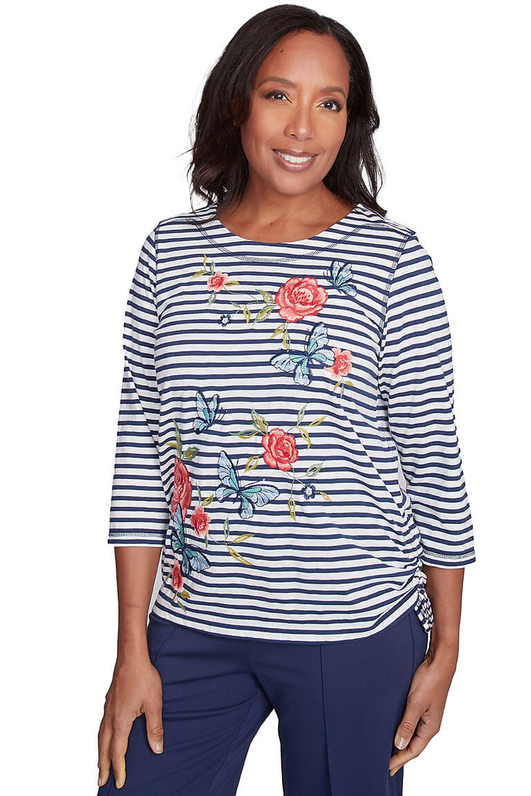 Free Spirit Striped Rose Top