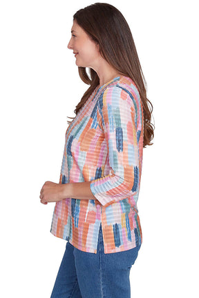 Petite Free Spirit Brushstrokes Top