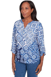 Free Spirit Ikat Henley Top