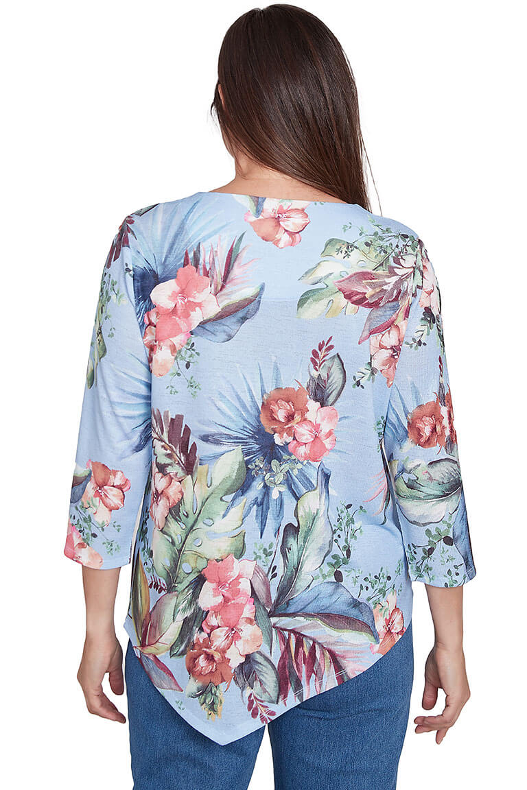 Petite Free Spirit Hibiscus Asymmetrical Top