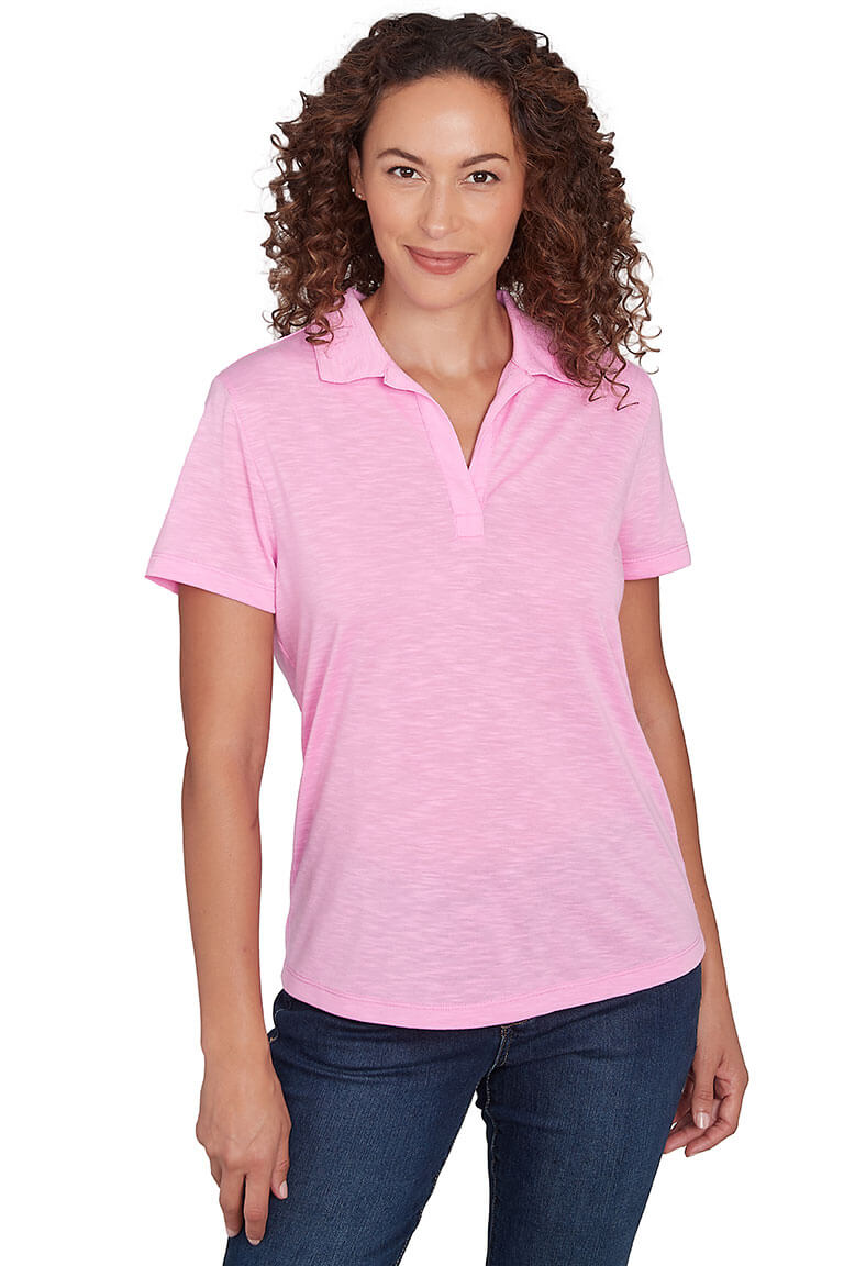 I Pink I Can Short Sleeve Polo Top