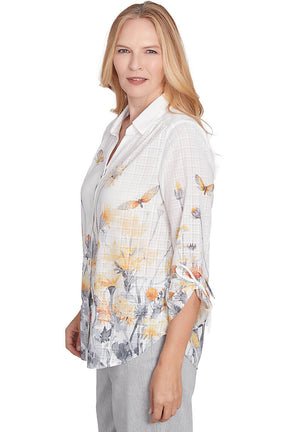 Petite Dress Code Marigold Garden Shirt