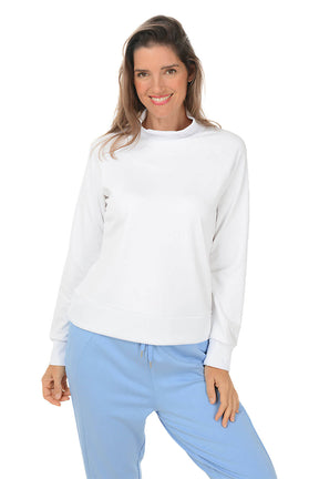 Mock Neck Raglan Sleeve Scuba Sweatshirt