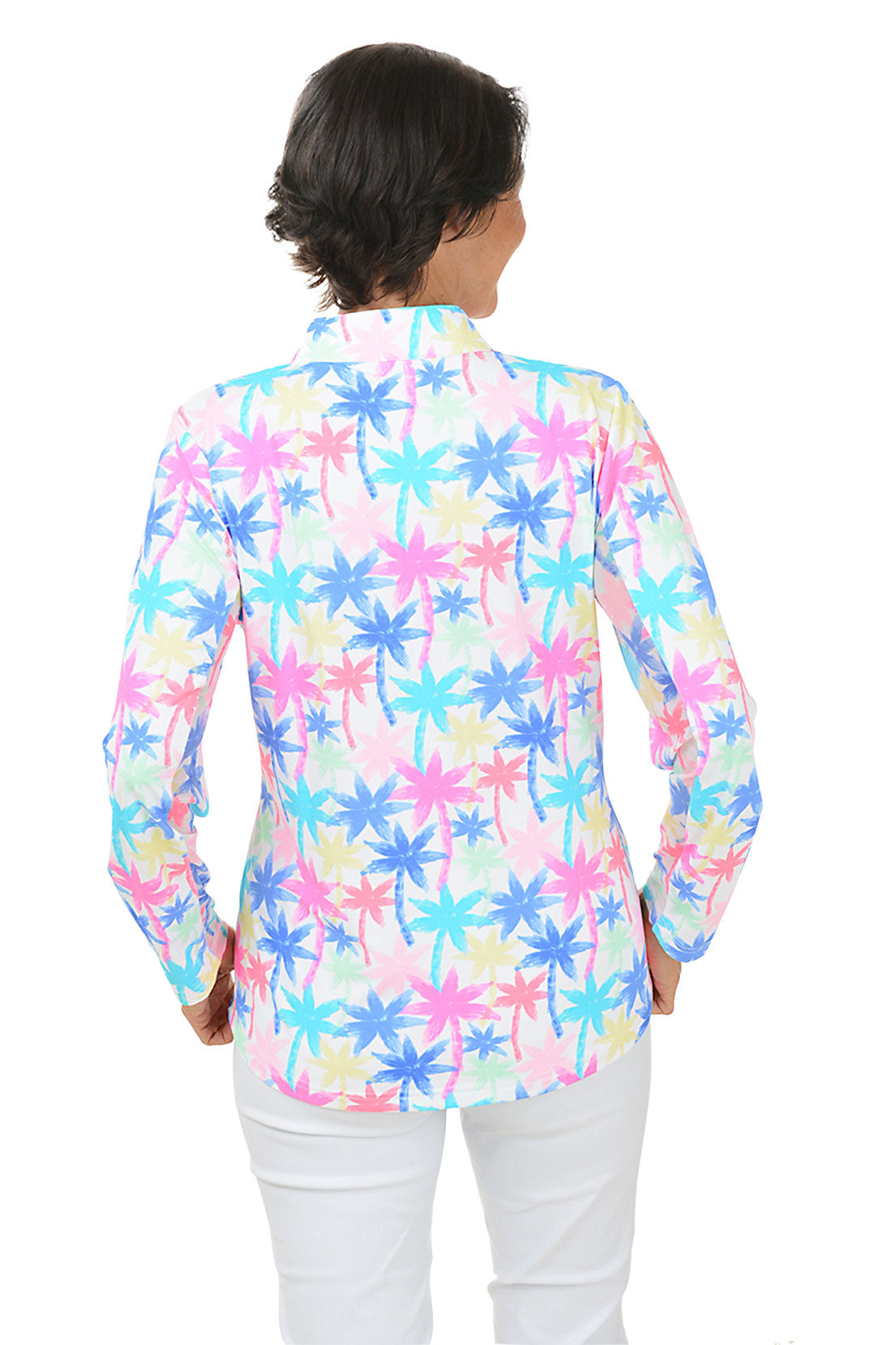 Neon Palms Cooling UPF50+ Mock Neck Top