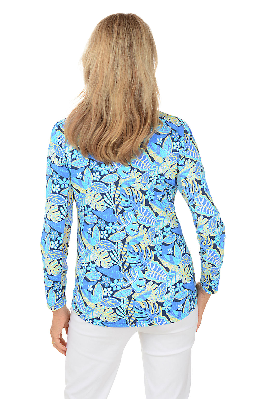 Leafy Tropics Cooling UPF50+ Mock Neck Top