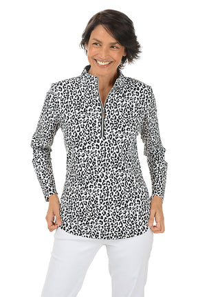 Snow Leopard Cooling UPF50+ Mock Neck Top