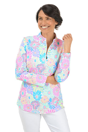 Flower Power Cooling UPF50+ Mock Neck Top