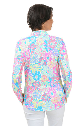 Flower Power Cooling UPF50+ Mock Neck Top