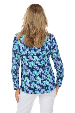 Midnight Palms Cooling UPF50+ Mock Neck Top