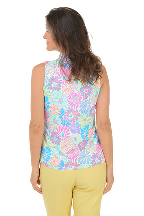 Flower Power Cooling UPF50+ Sleeveless Zip Top