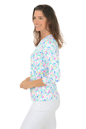 Tulip Bouquet UPF50+ V-Neck Top