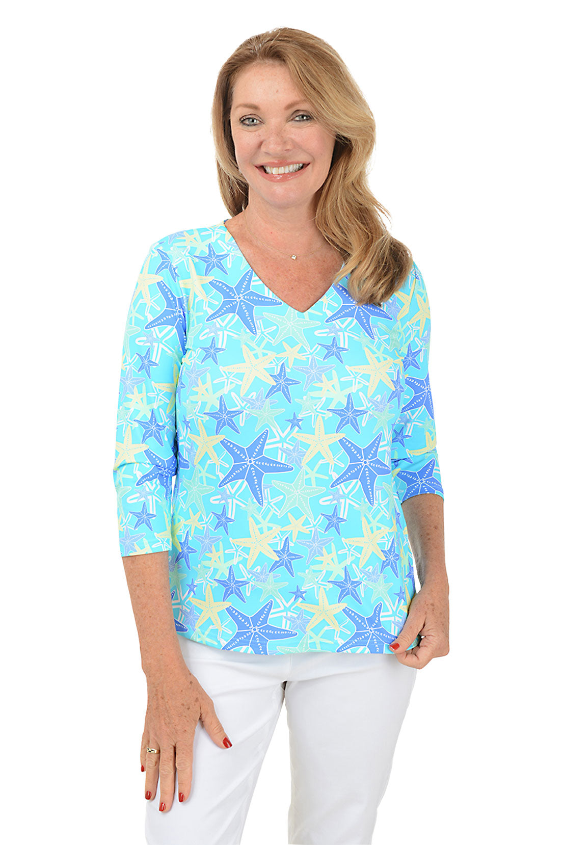 Starfish Explosion Classic UPF50+ V-Neck Top