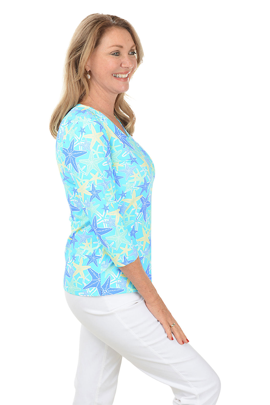 Starfish Explosion Classic UPF50+ V-Neck Top