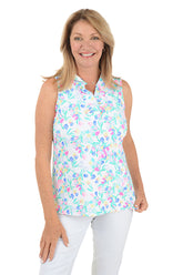 Tulip Bouquet UPF50+ Ruffle Sleeveless Top