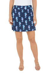 Navy Seahorses UPF50+ Pull-On Skort