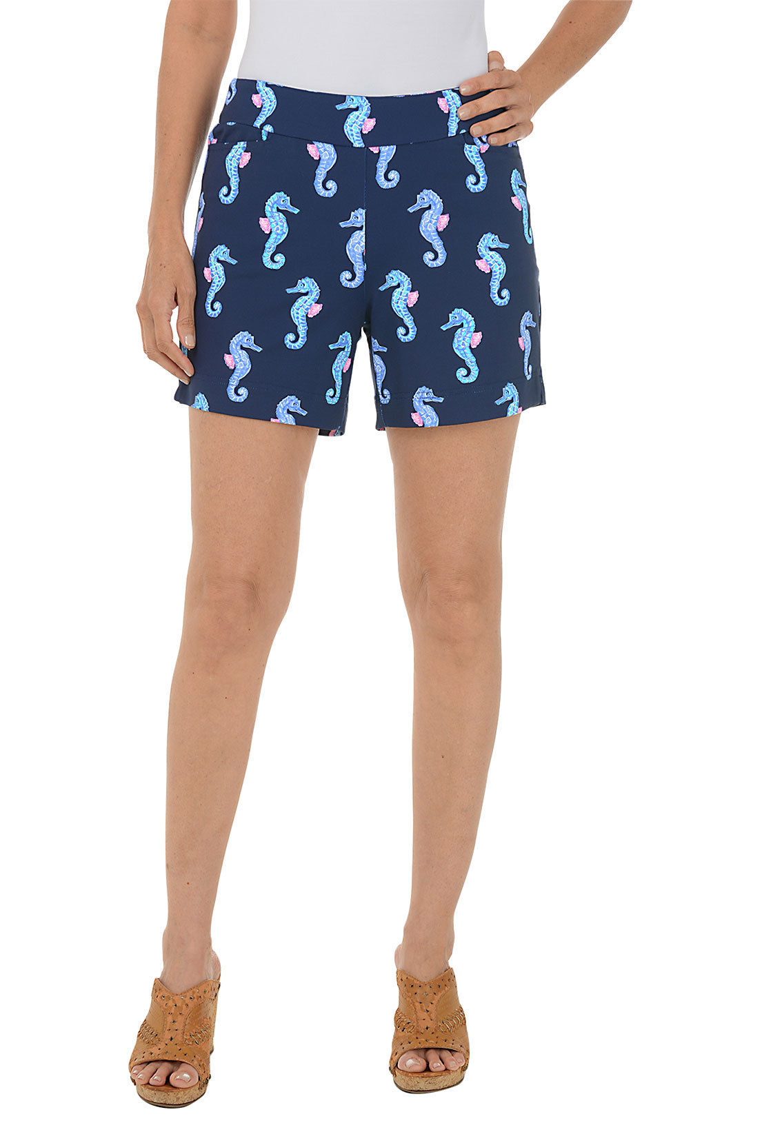 Navy Seahorses UPF50+ Pull-On Short