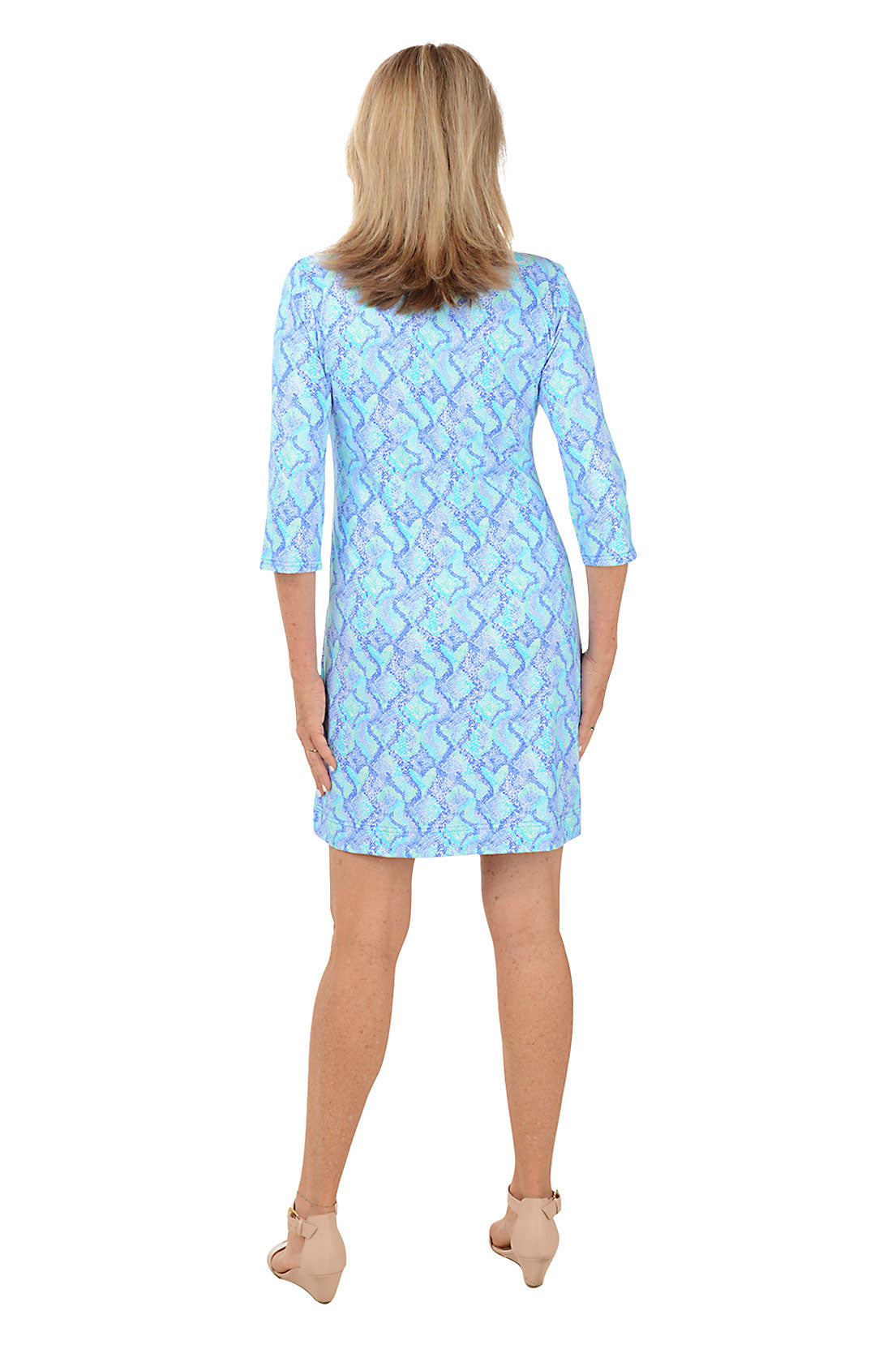 Blue Snake Hearts UPF50+ Travel Dress